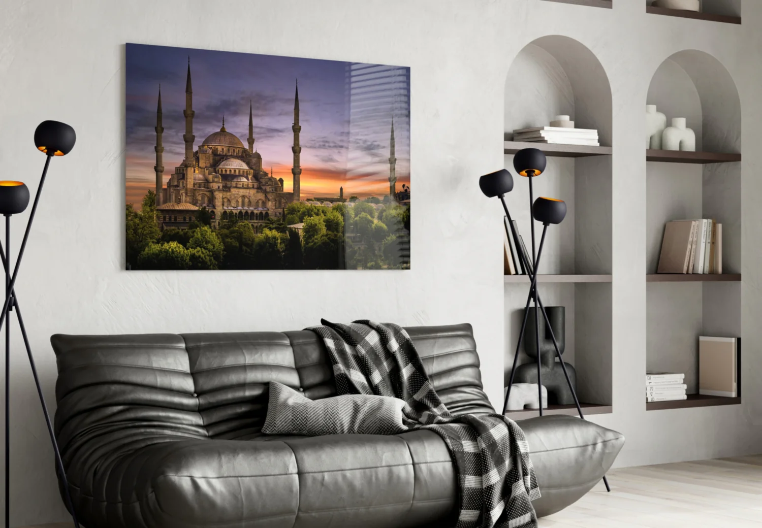 Blue Mosque Glass Wall Art - Image 5