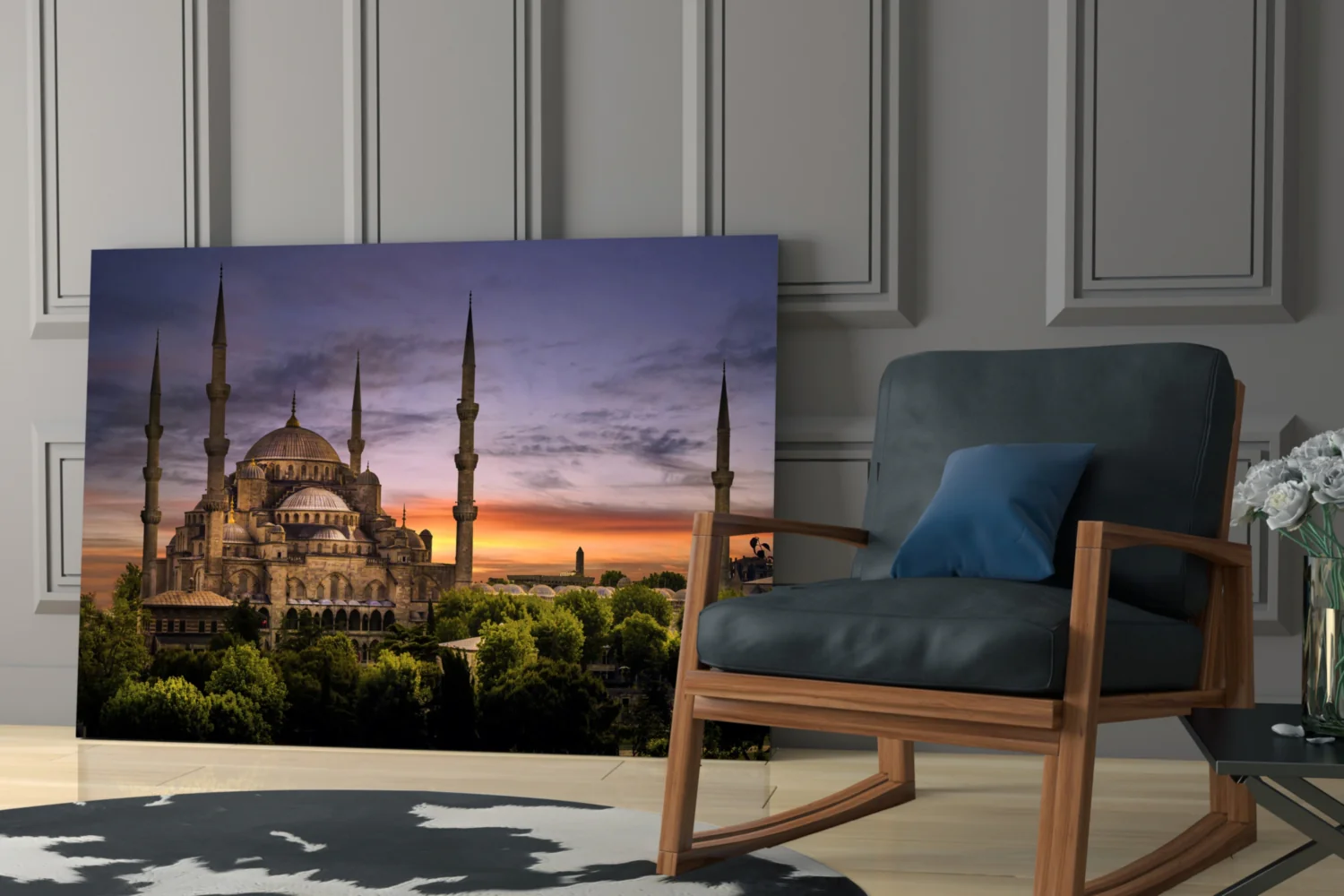 Blue Mosque Glass Wall Art - Image 7