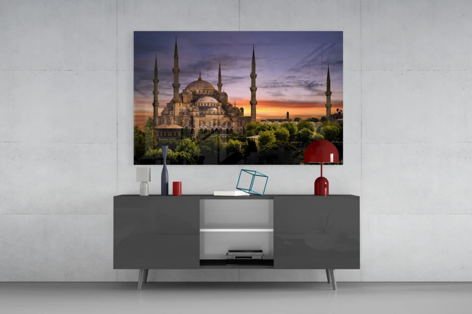 Blue Mosque Glass Wall Art - Image 9
