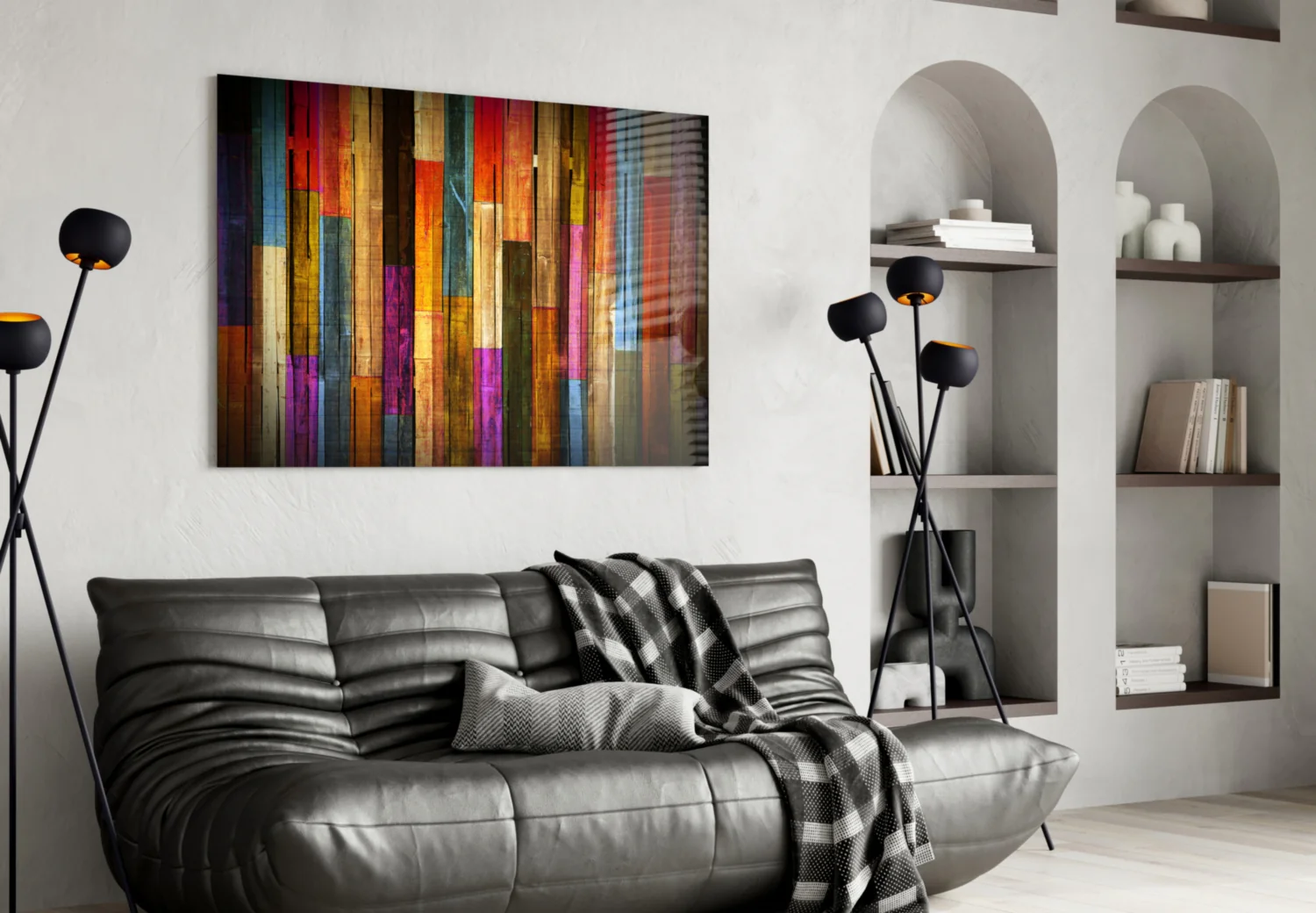 Painted Wood Glass Wall Art - Image 5