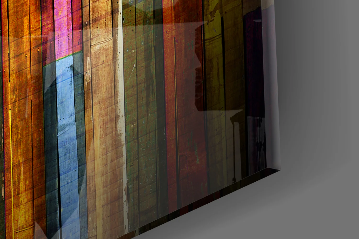 Painted Wood Glass Wall Art - Image 8