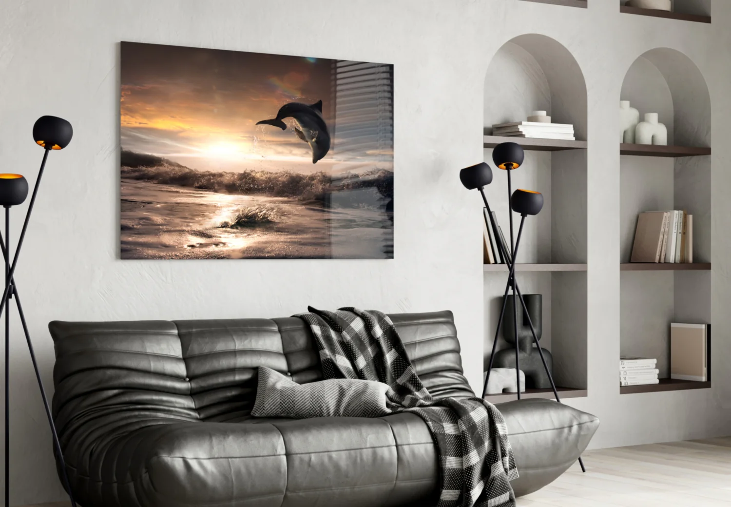Dolphin Glass Wall Art - Image 4