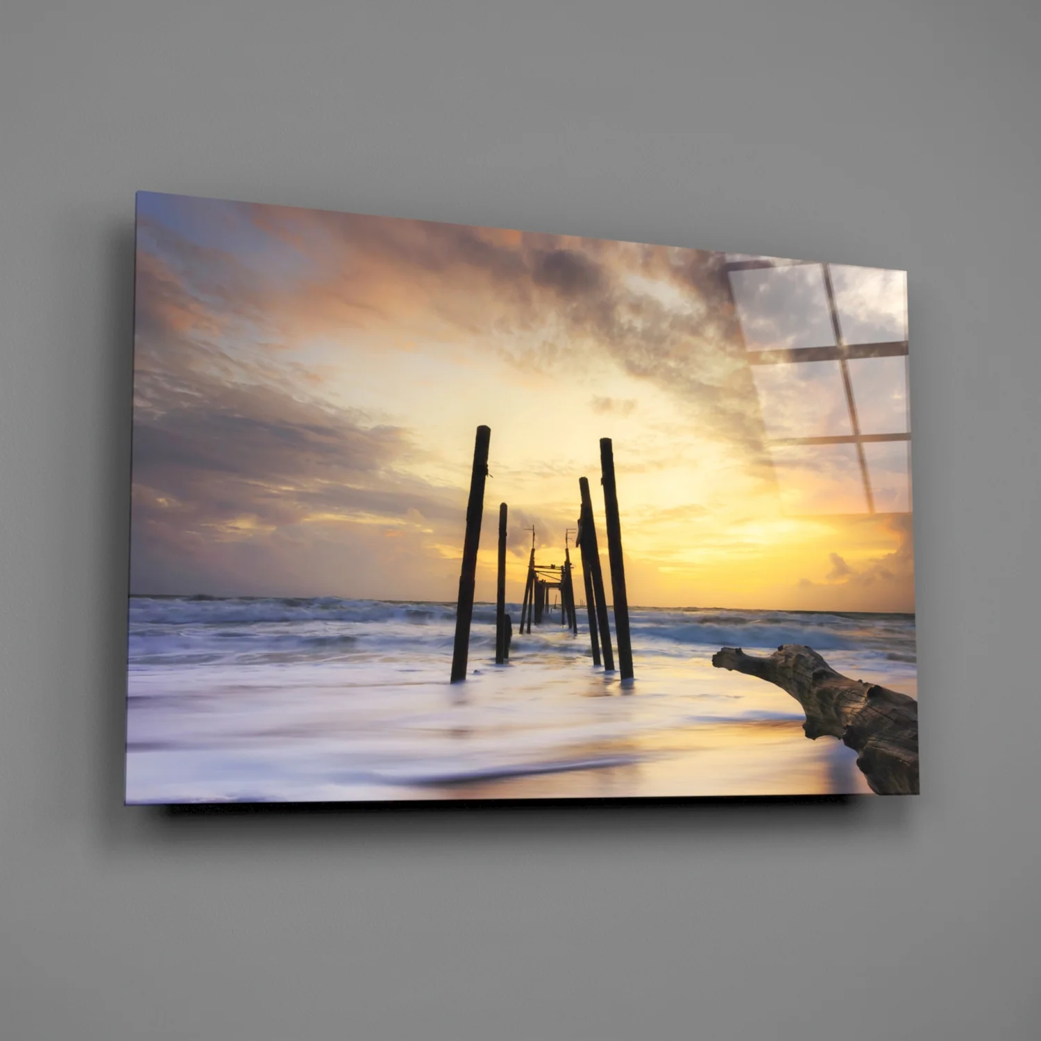Destroyed Dock Glass Wall Art - Image 2