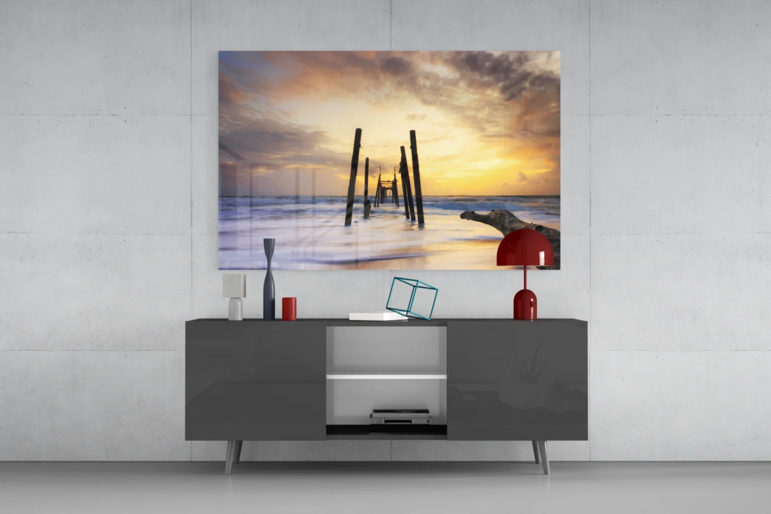 Destroyed Dock Glass Wall Art - Image 8