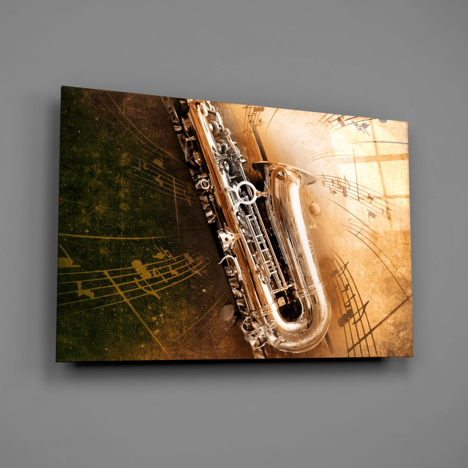 Music (Saxophone) Glass Wall Art - Image 2