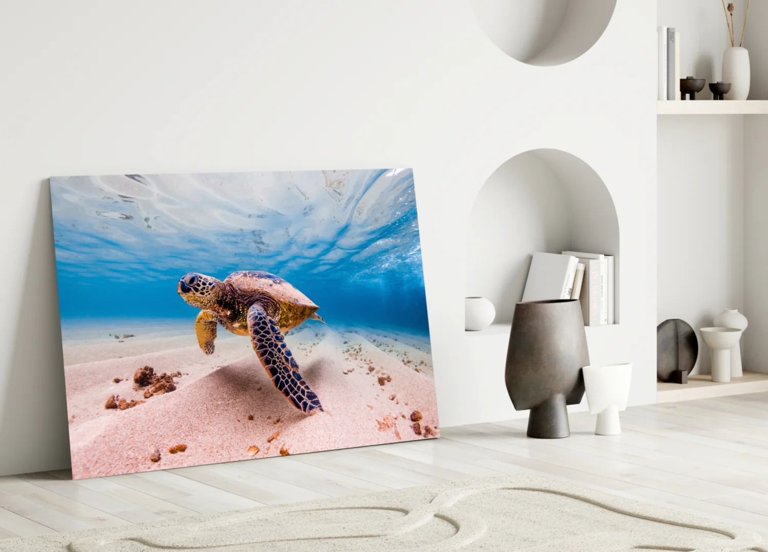 Sea Turtle Glass Wall Art - Image 3