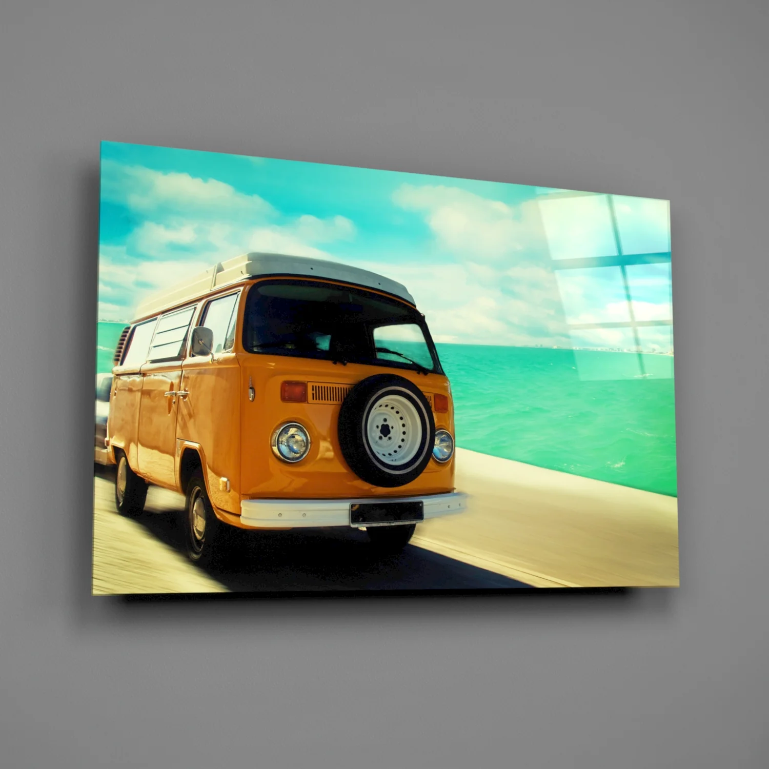 Vosvos Minibus Glass Wall Art - Image 2