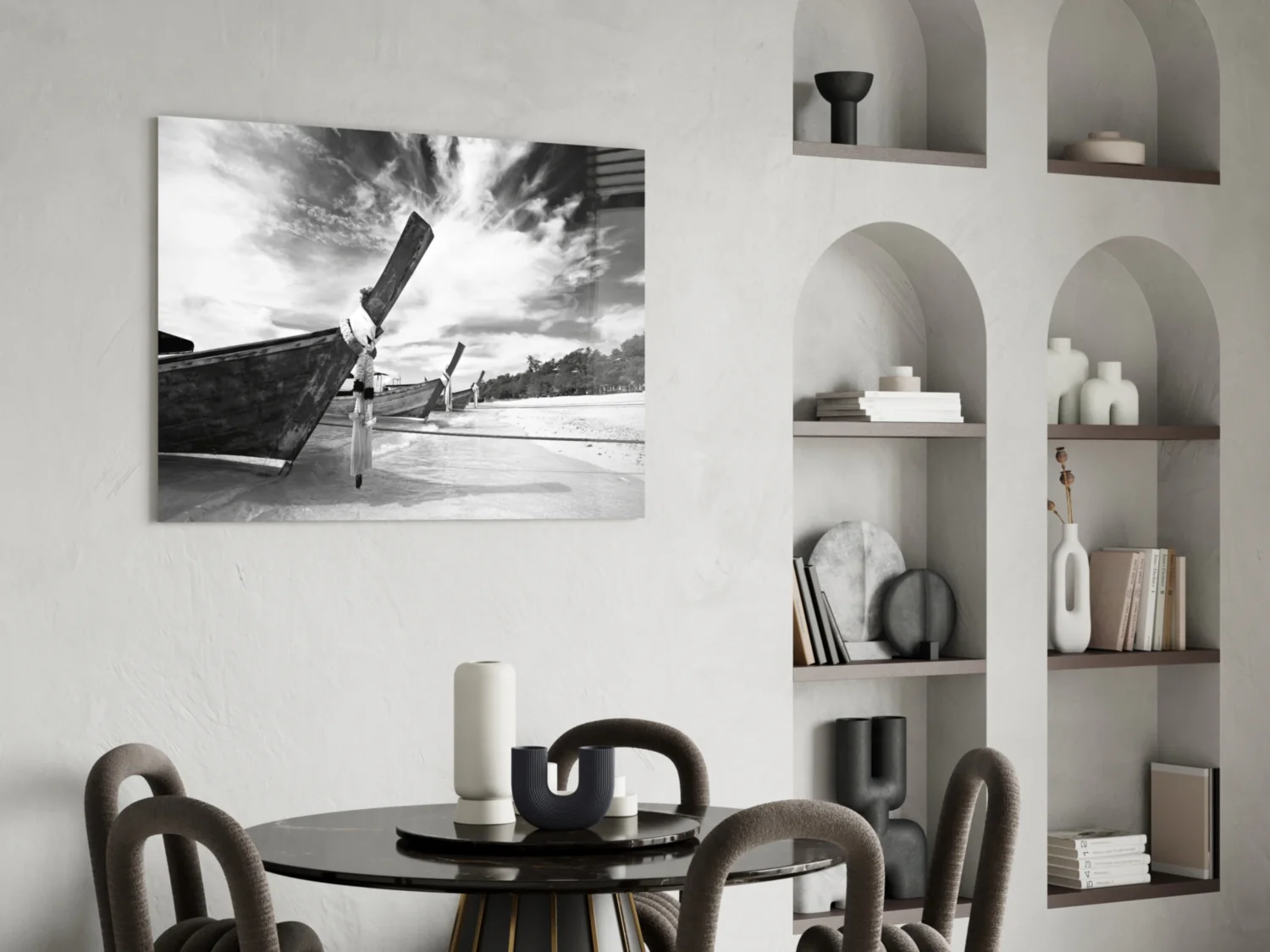 Boats on the Beach Glass Wall Art - Image 5