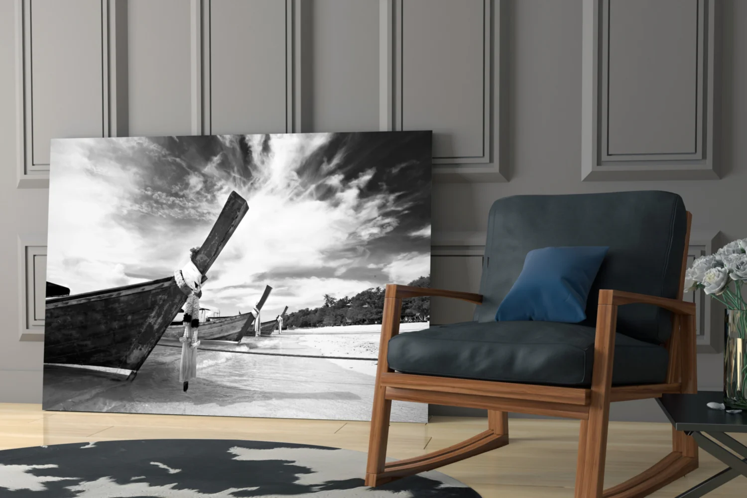Boats on the Beach Glass Wall Art - Image 6