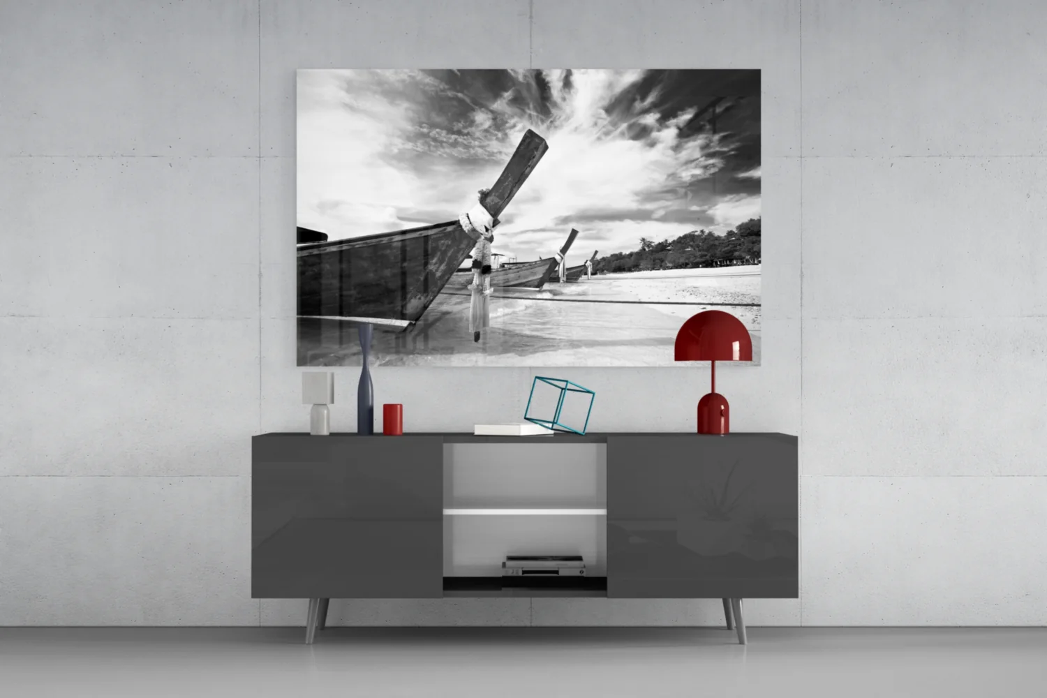 Boats on the Beach Glass Wall Art - Image 8