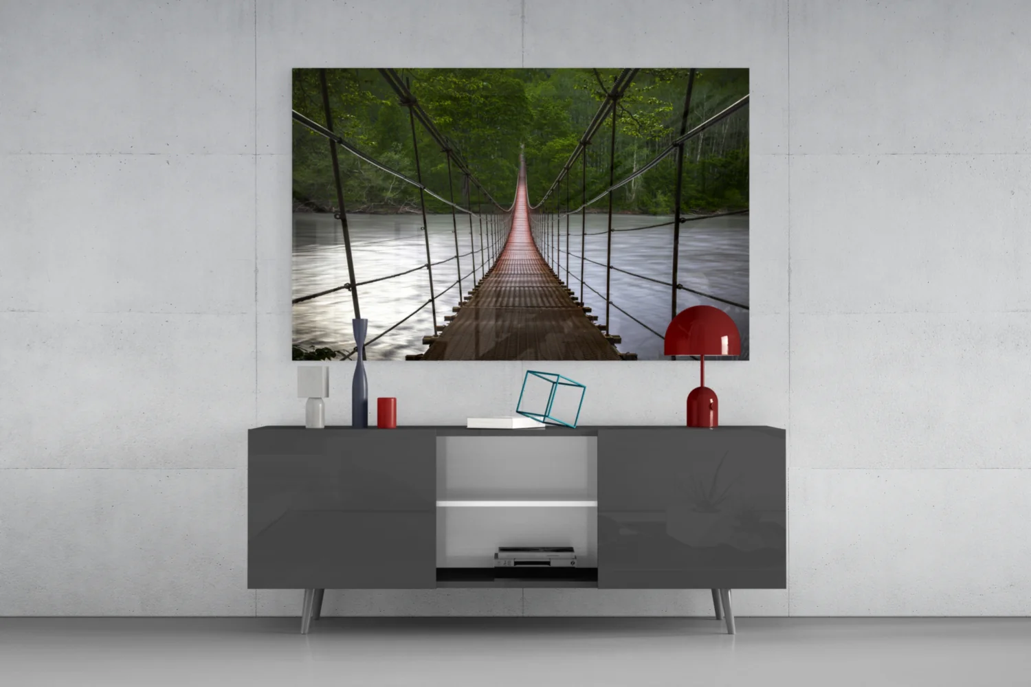 Suspension Bridge Glass Wall Art - Image 8