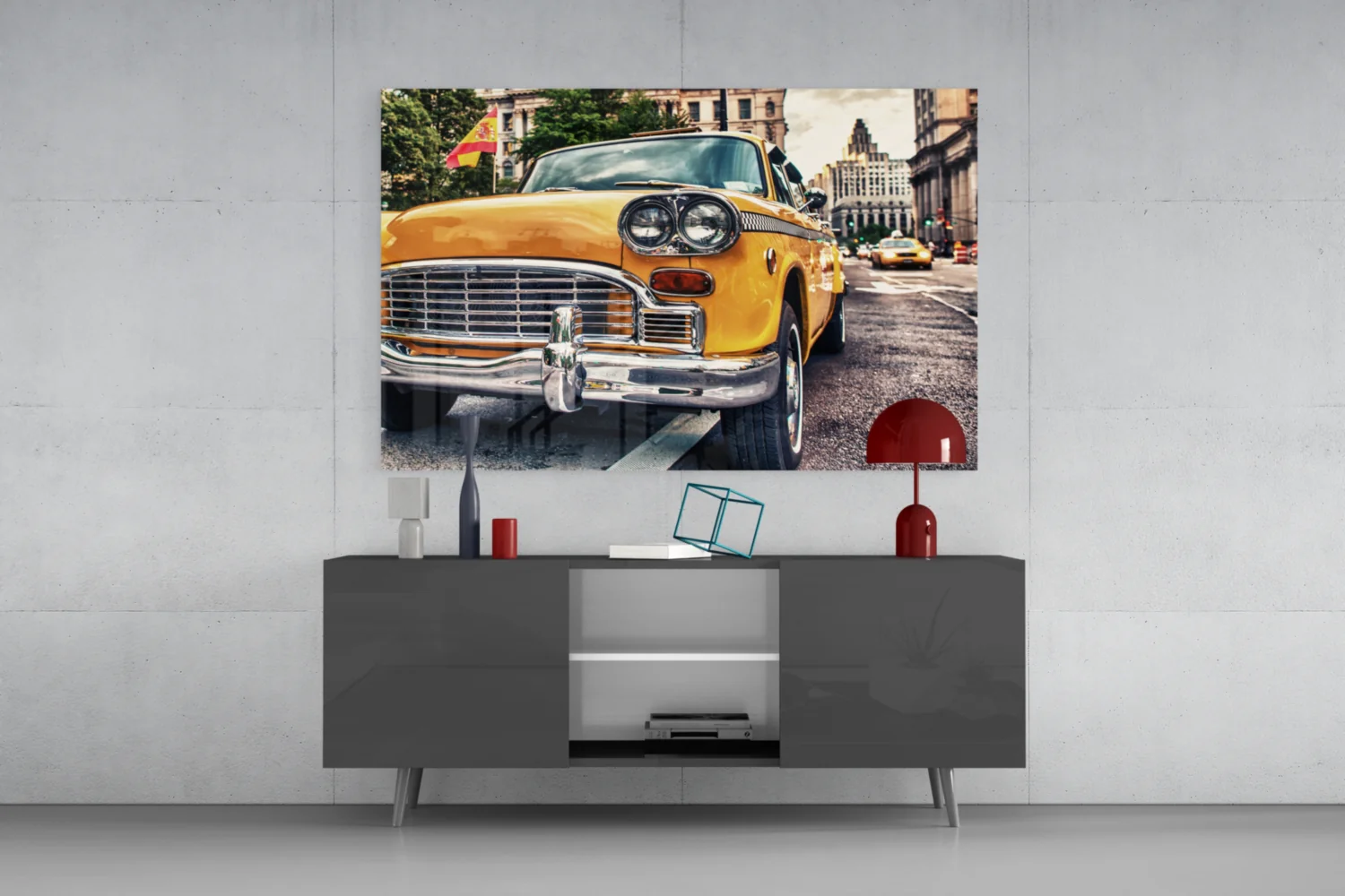 Classic Taxi Glass Wall Art - Image 8