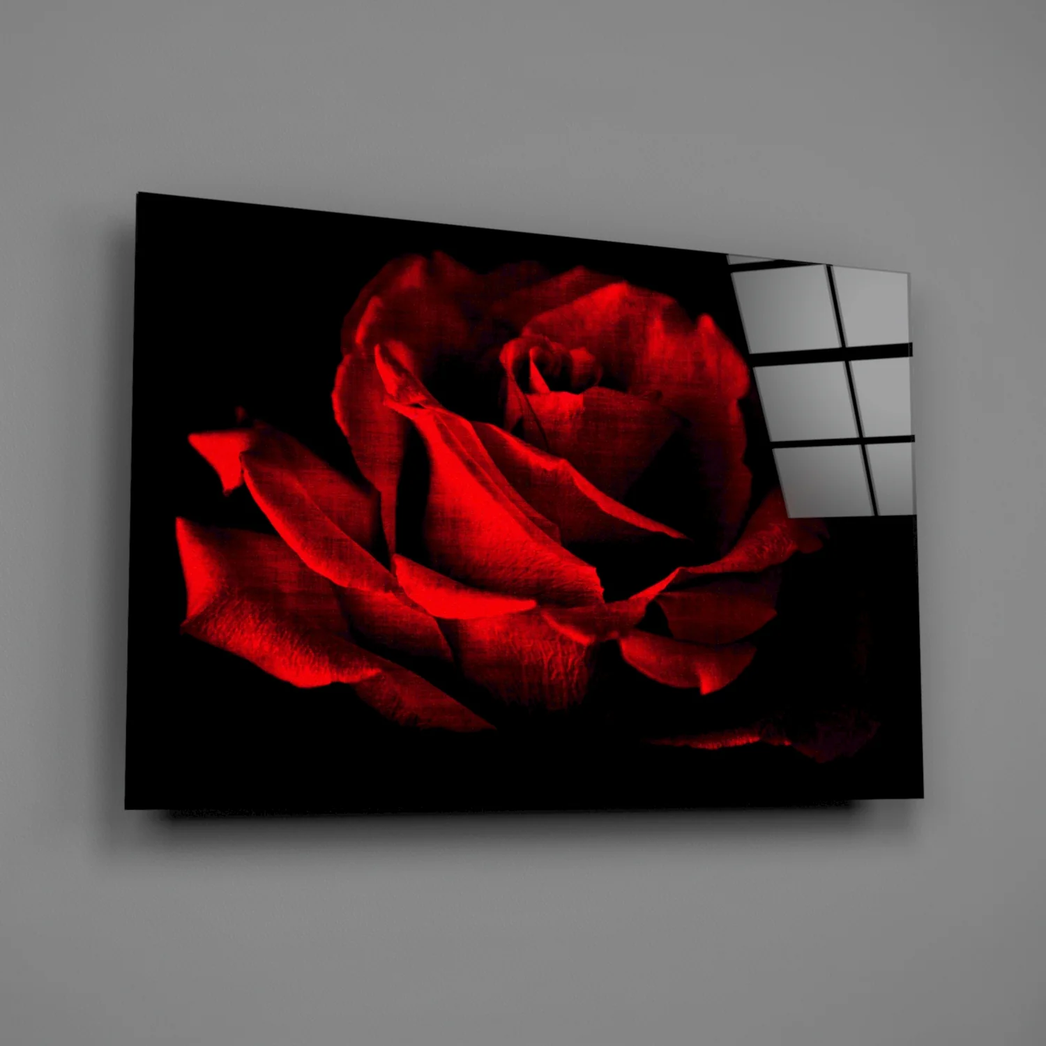 Red Rose Glass Wall Art - Image 2