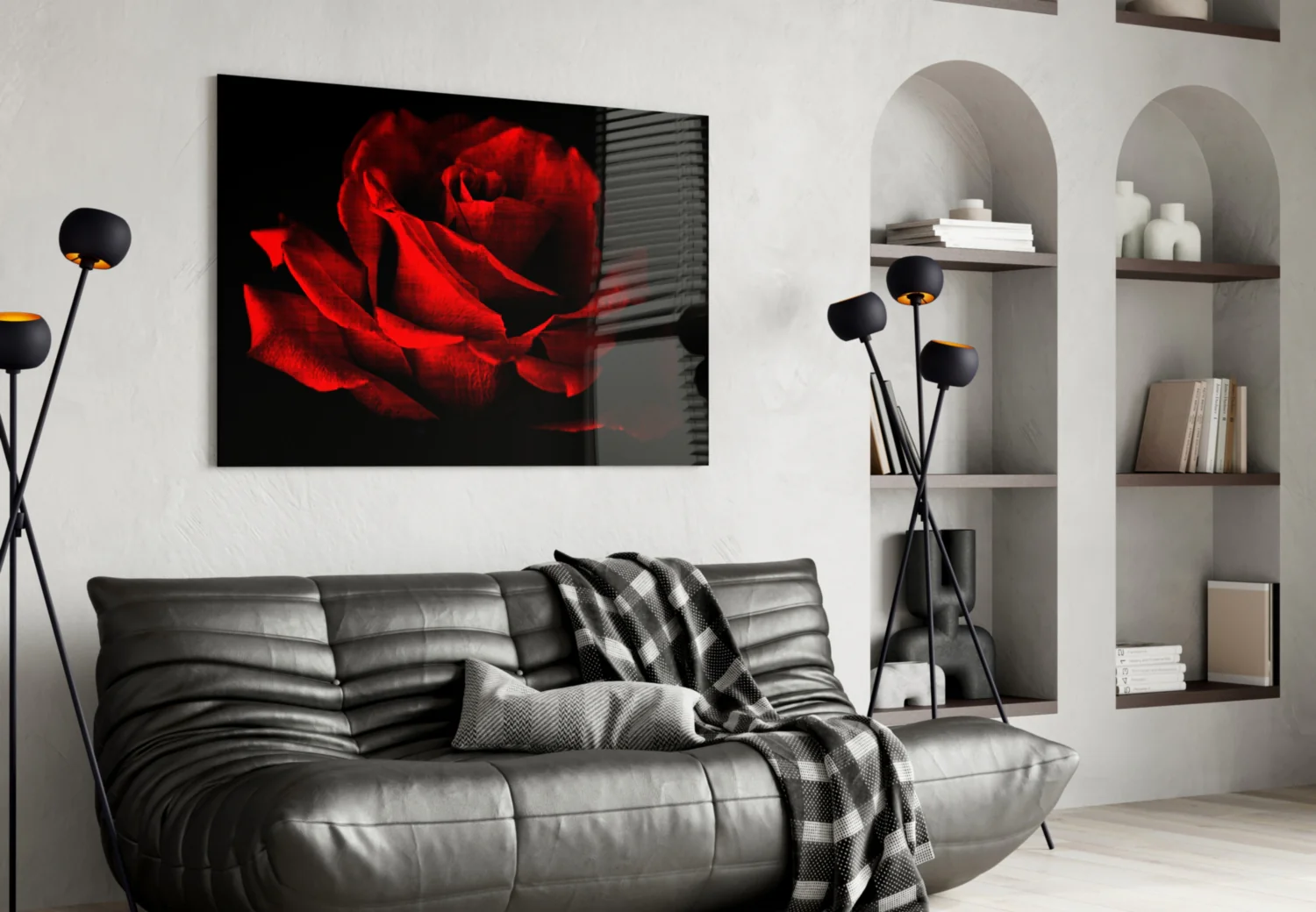 Red Rose Glass Wall Art - Image 4
