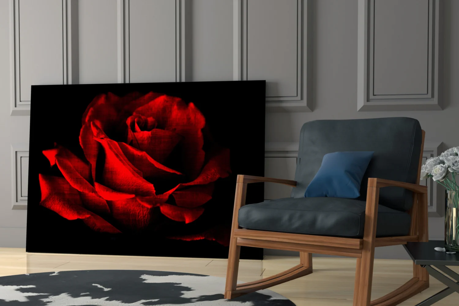 Red Rose Glass Wall Art - Image 6