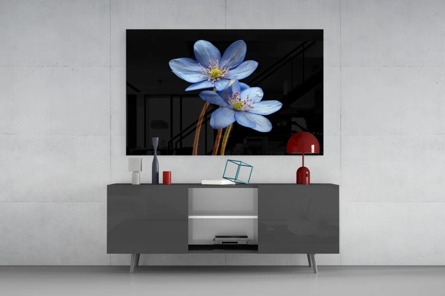 Blue Flower Glass Wall Art - Image 8