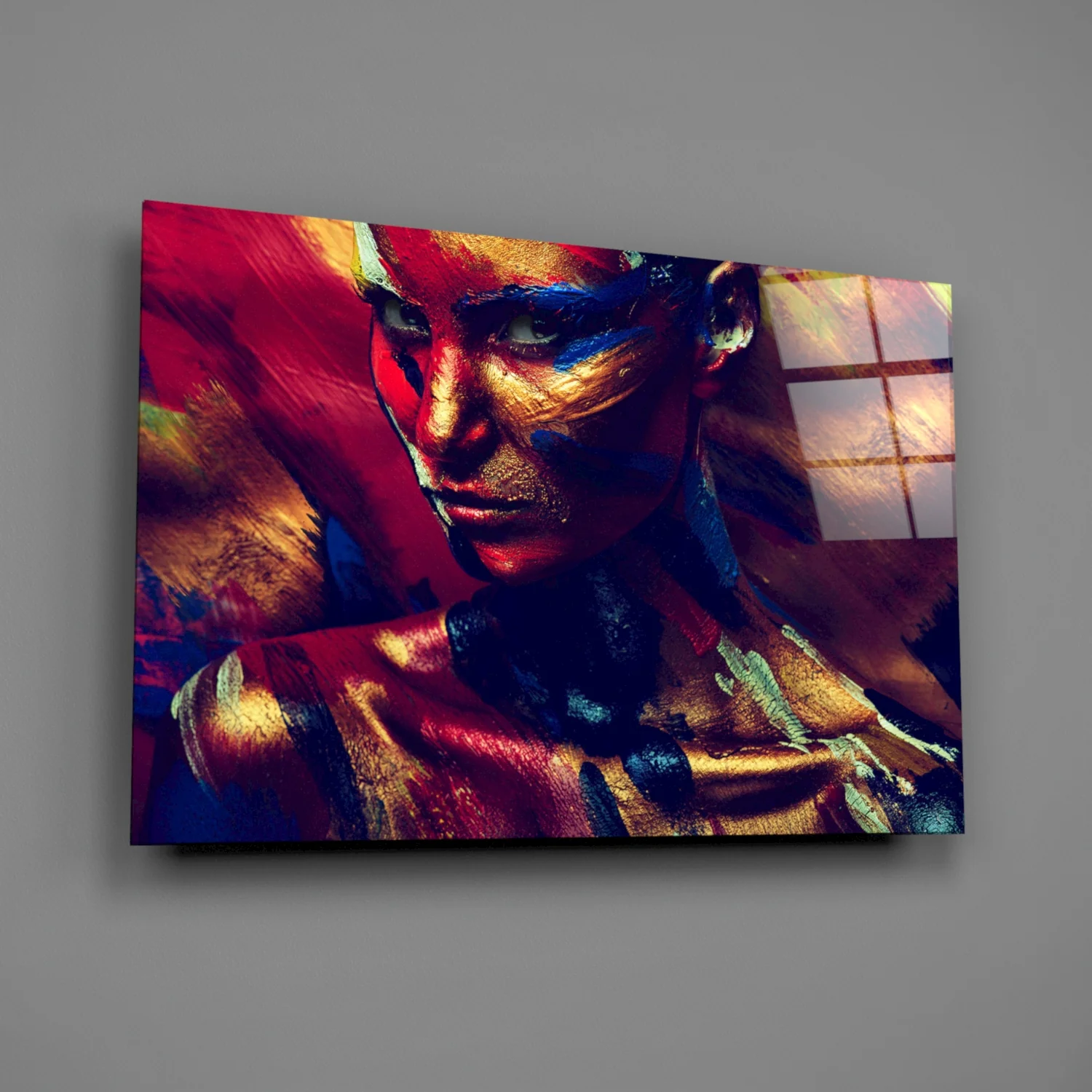 Female Portrait 6 Glass Wall Art - Image 2