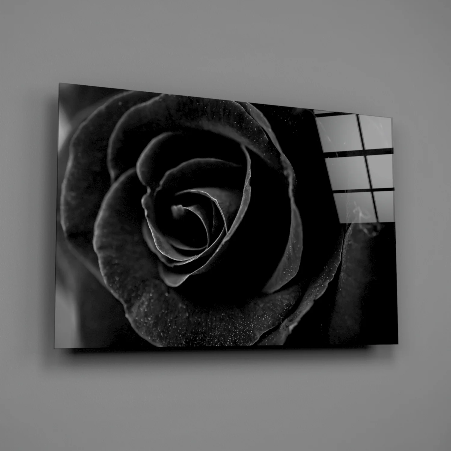 Black Rose Glass Wall Art - Image 2