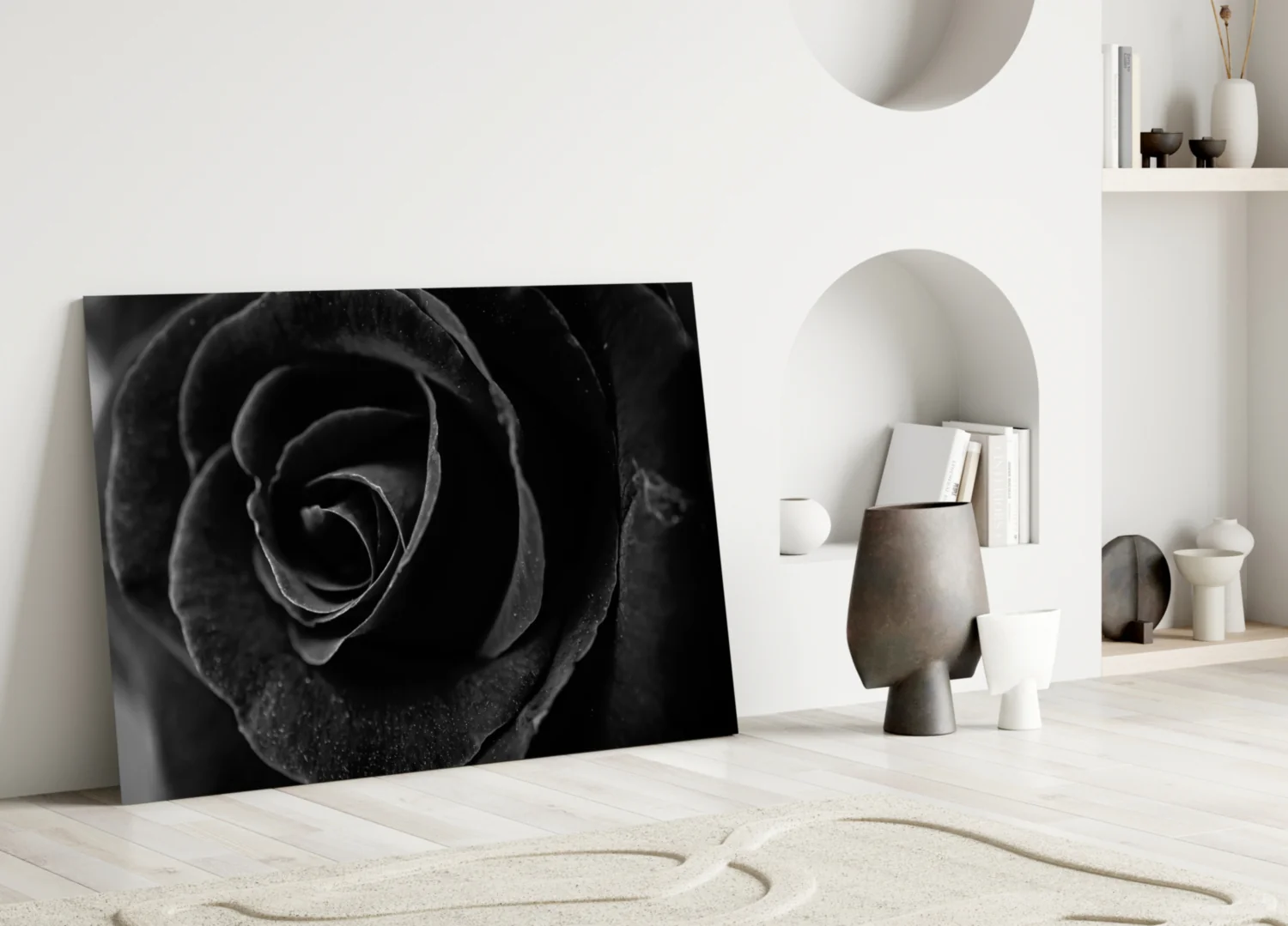 Black Rose Glass Wall Art - Image 3