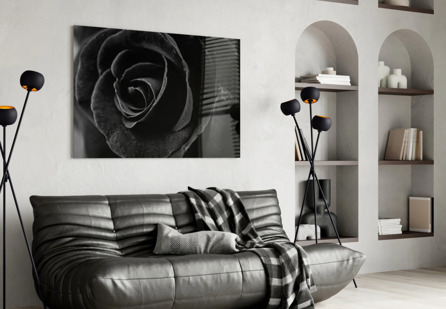 Black Rose Glass Wall Art - Image 4