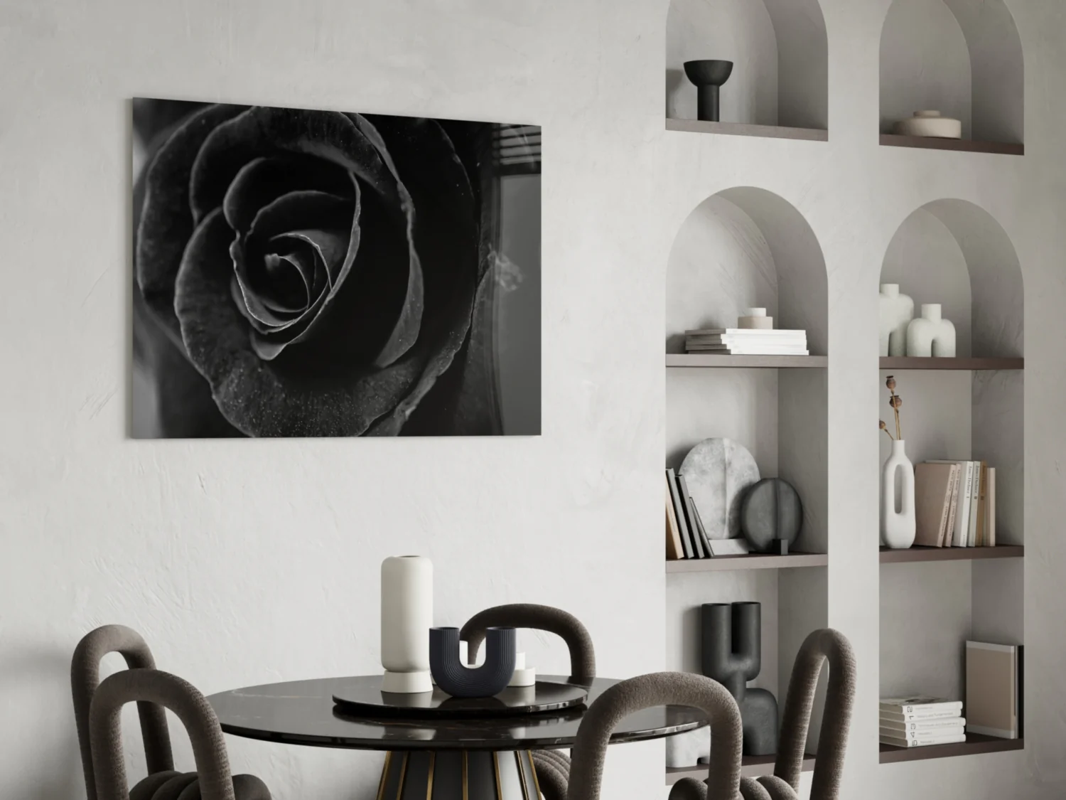 Black Rose Glass Wall Art - Image 5