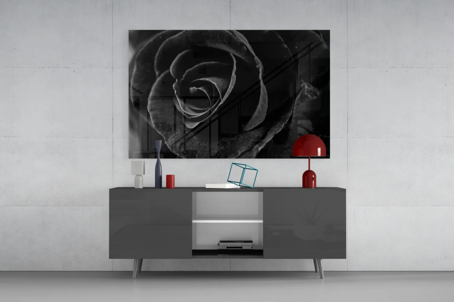 Black Rose Glass Wall Art - Image 8