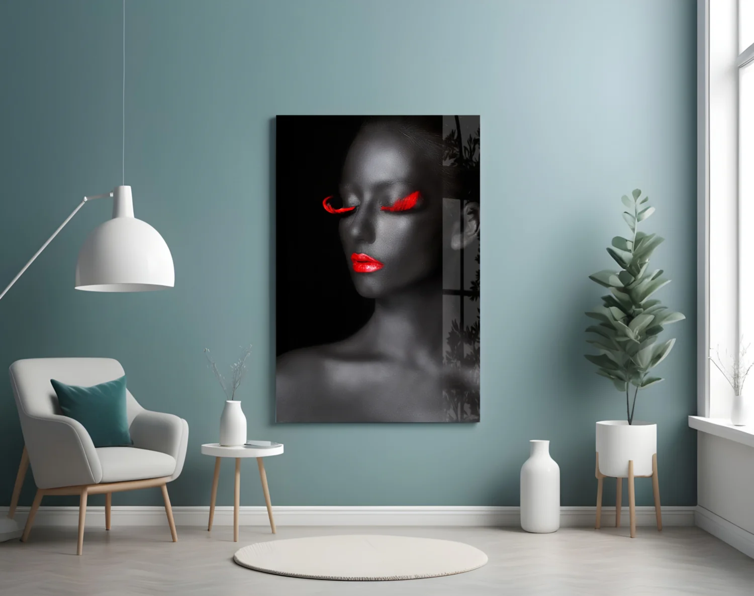 Woman Portrait 7 Glass Wall Art - Image 4