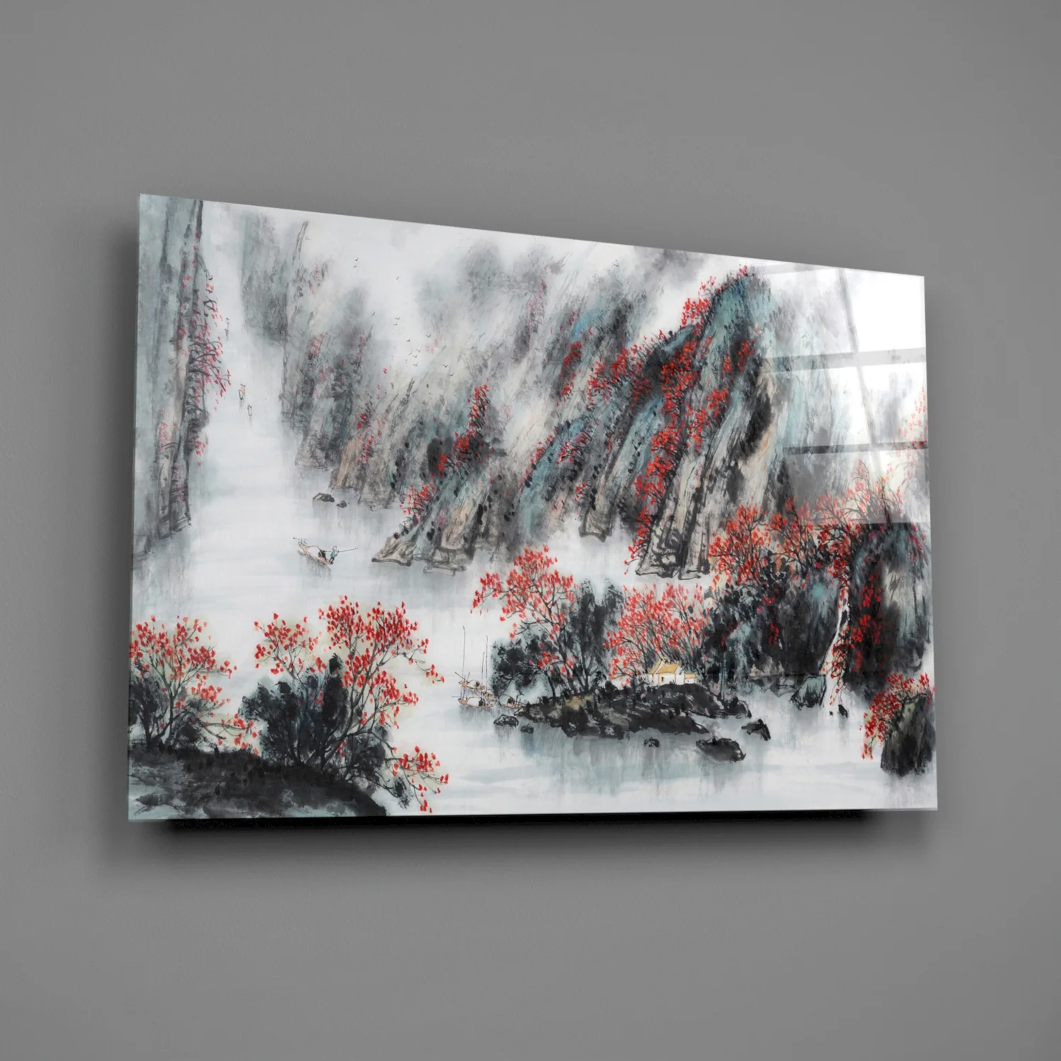 Japanese Drawing Glass Wall Art - Image 2