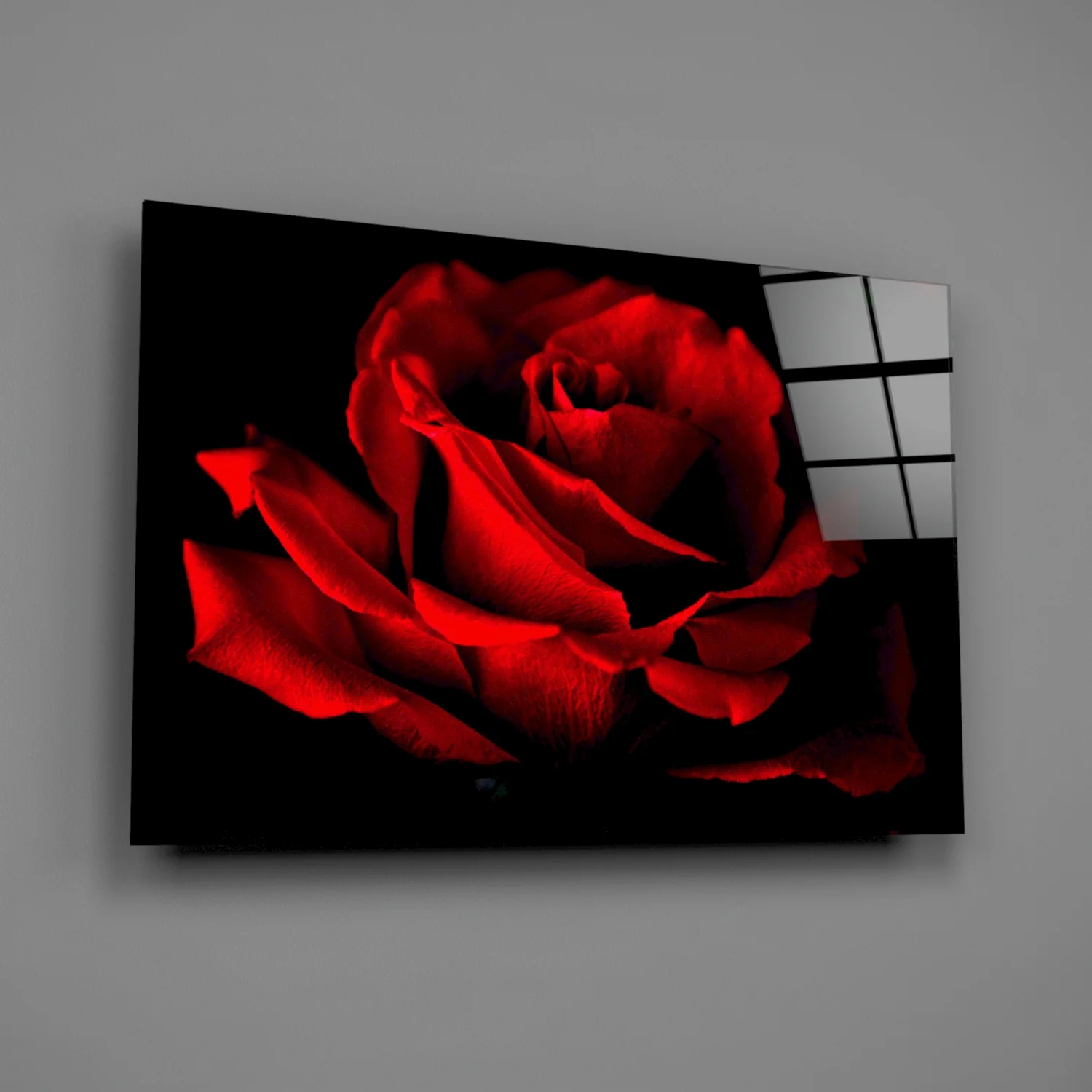 Red Rose Glass Wall Art - Image 2
