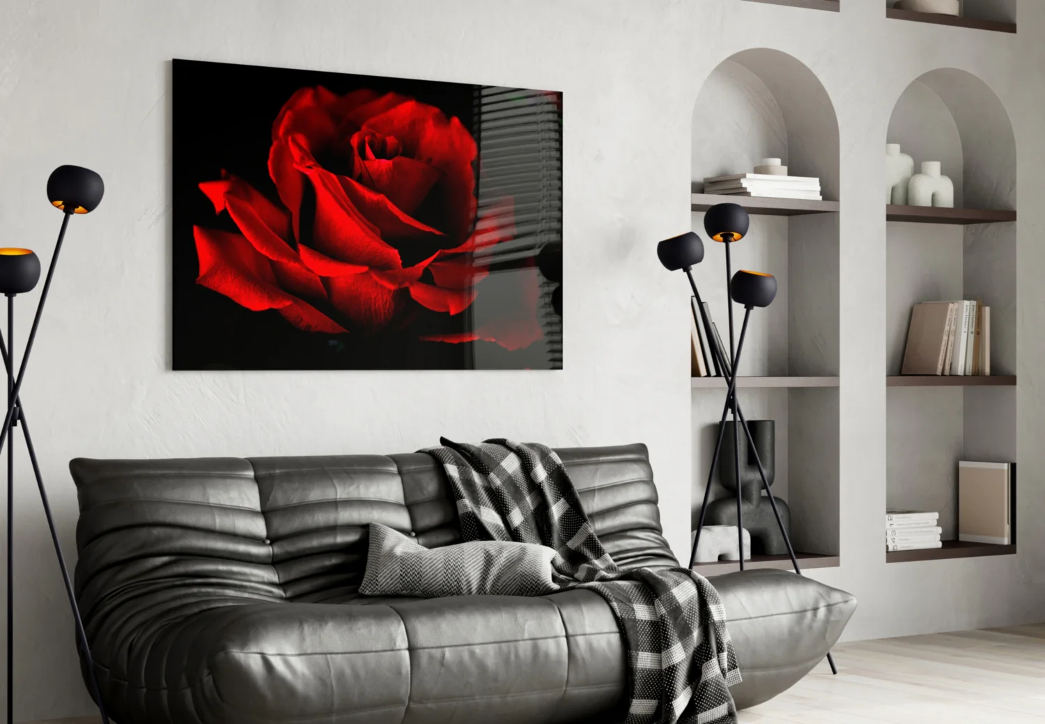 Red Rose Glass Wall Art - Image 4