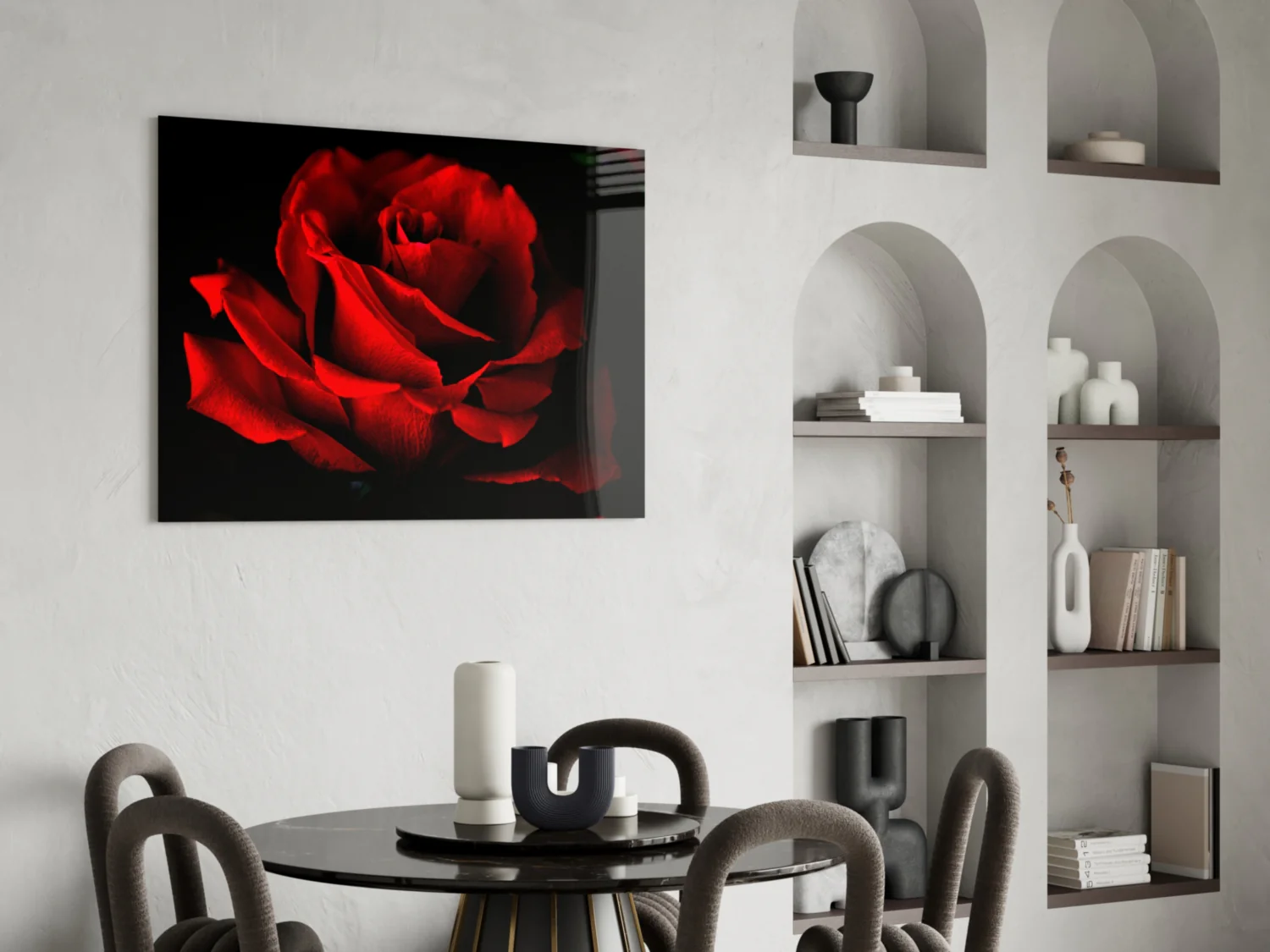 Red Rose Glass Wall Art - Image 5