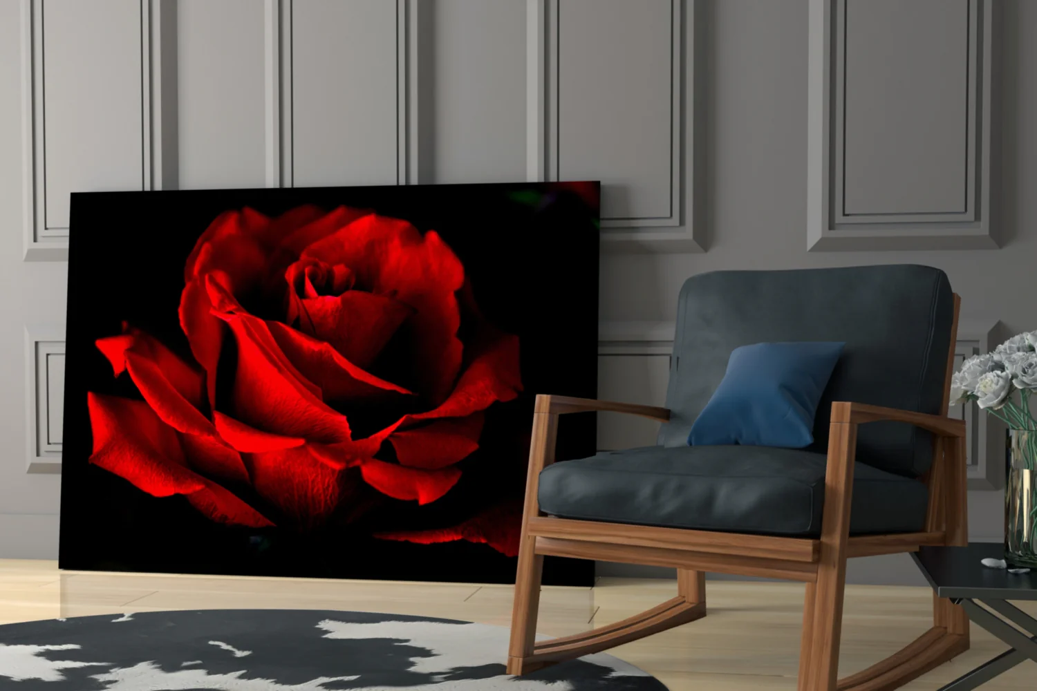 Red Rose Glass Wall Art - Image 6