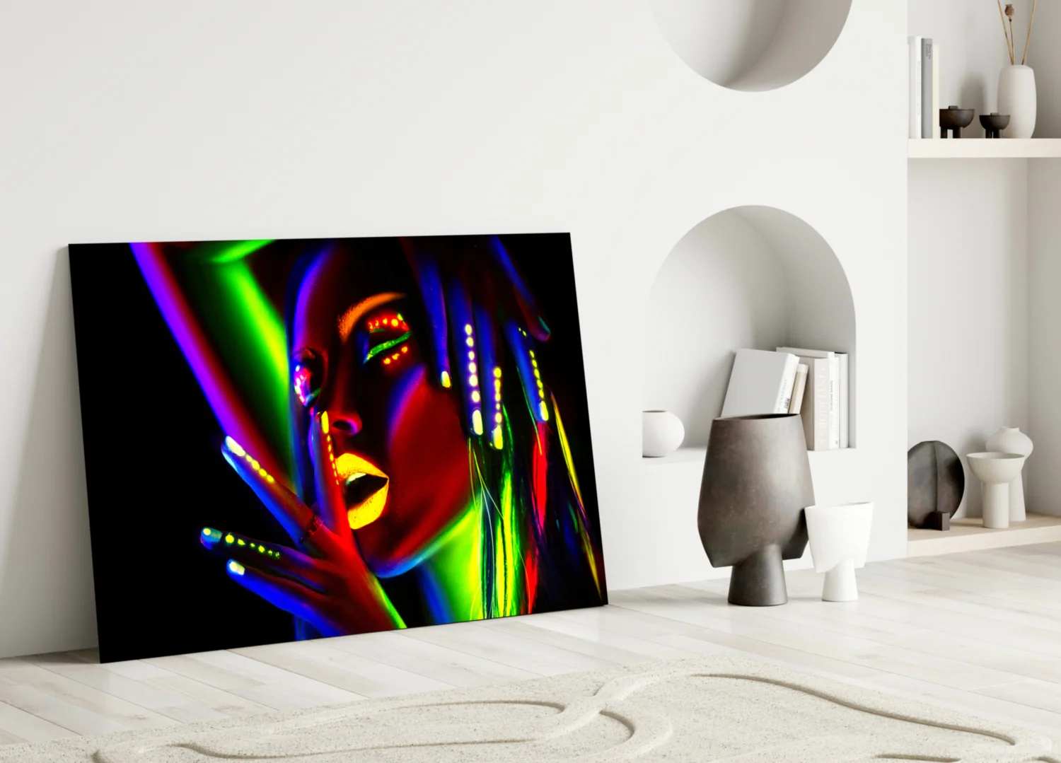Female Portrait 28 Glass Wall Art - Image 3