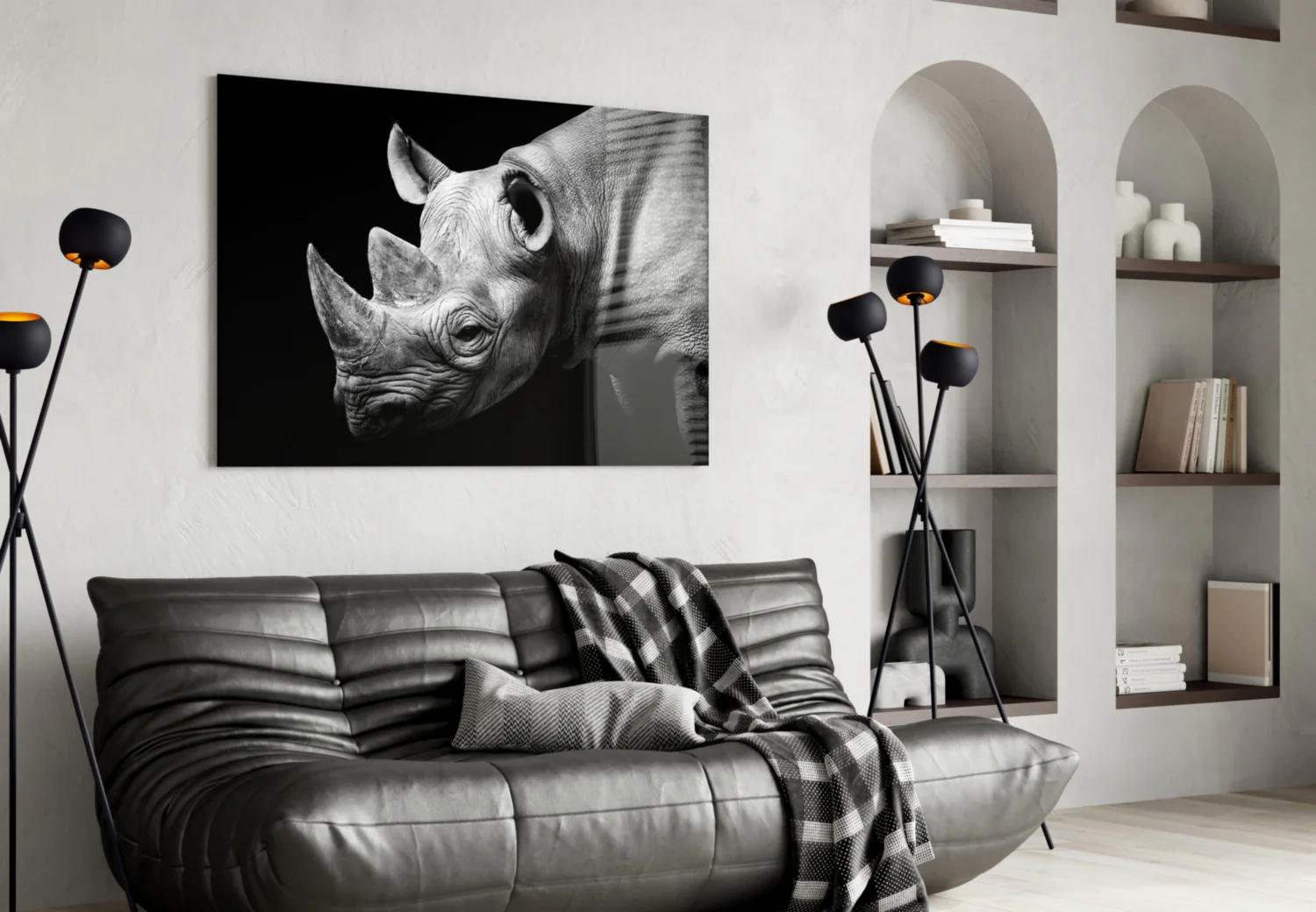 Rhino Glass Wall Art - Image 4