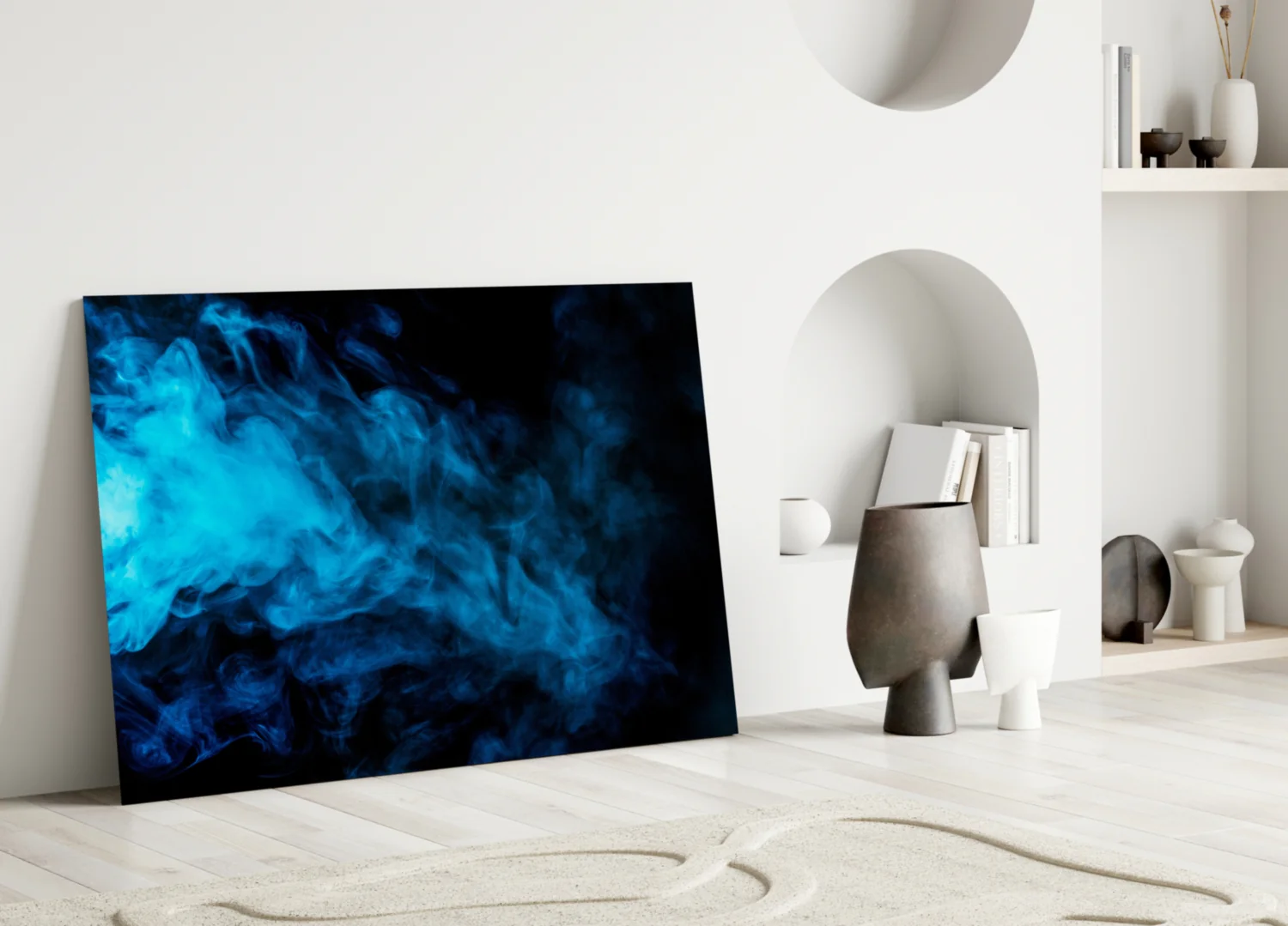 Blue Smoke Glass Wall Art - Image 3