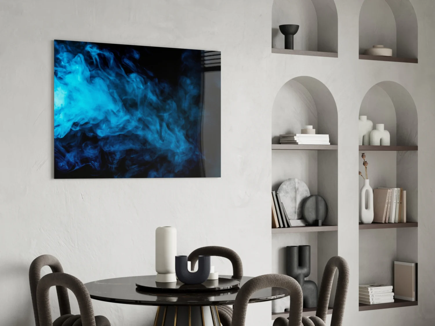 Blue Smoke Glass Wall Art - Image 5