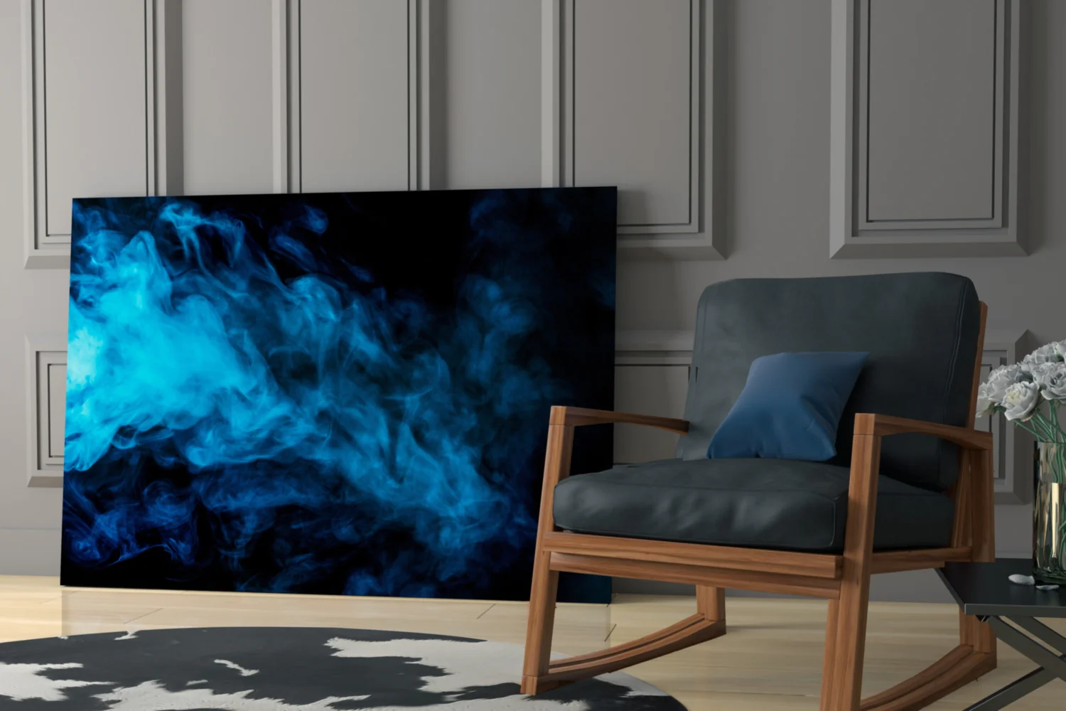 Blue Smoke Glass Wall Art - Image 6