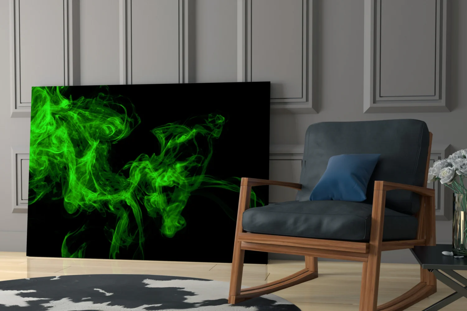 Green Smoke Glass Wall Art - Image 6