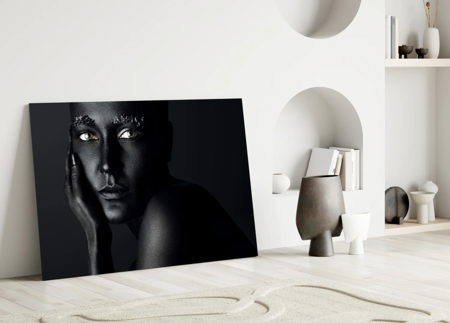 Woman Portrait 37 Glass Wall Art - Image 3