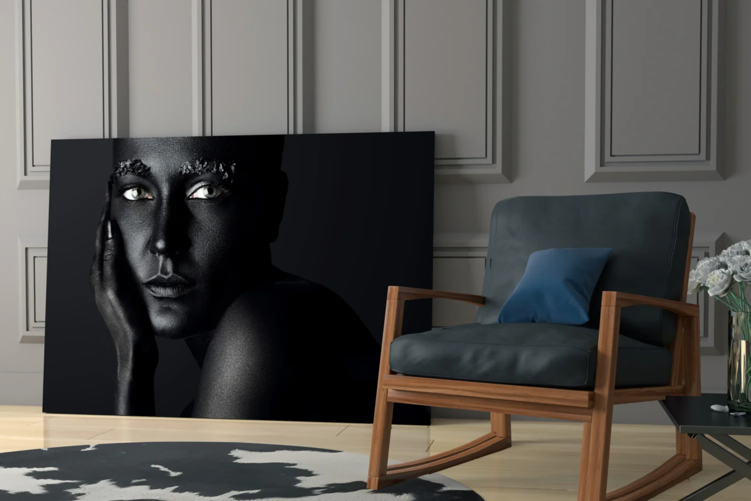 Woman Portrait 37 Glass Wall Art - Image 6