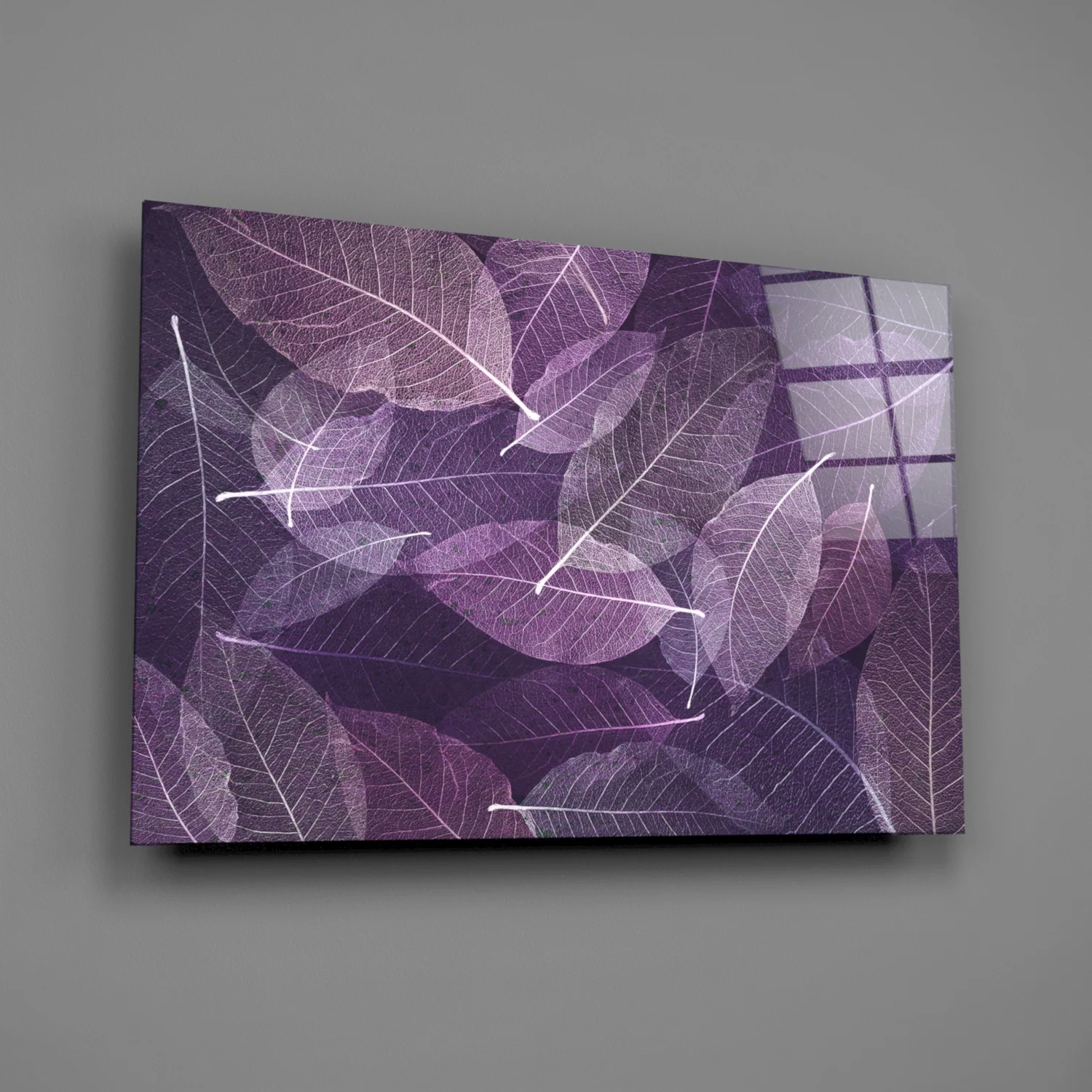 Purple Leaf Glass Wall Art - Image 2