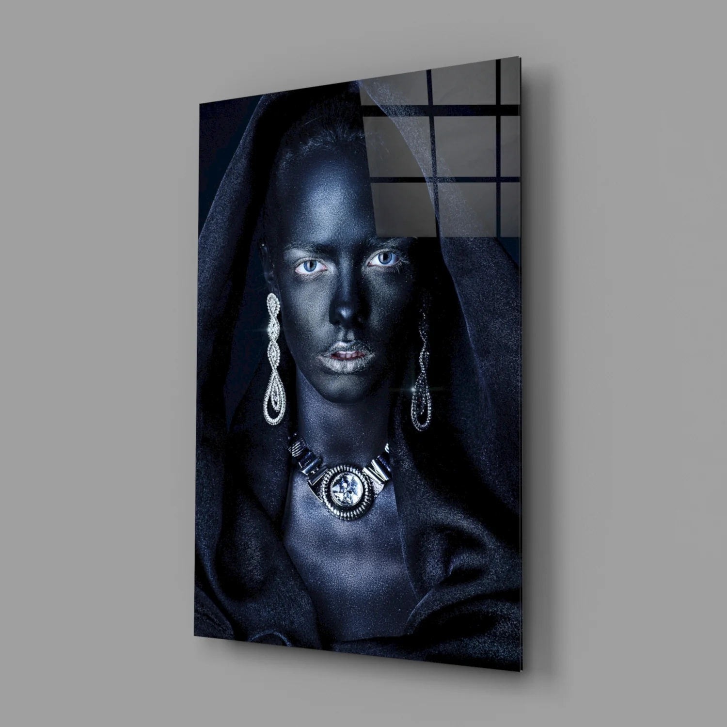 Woman Portrait 40 Glass Wall Art - Image 2