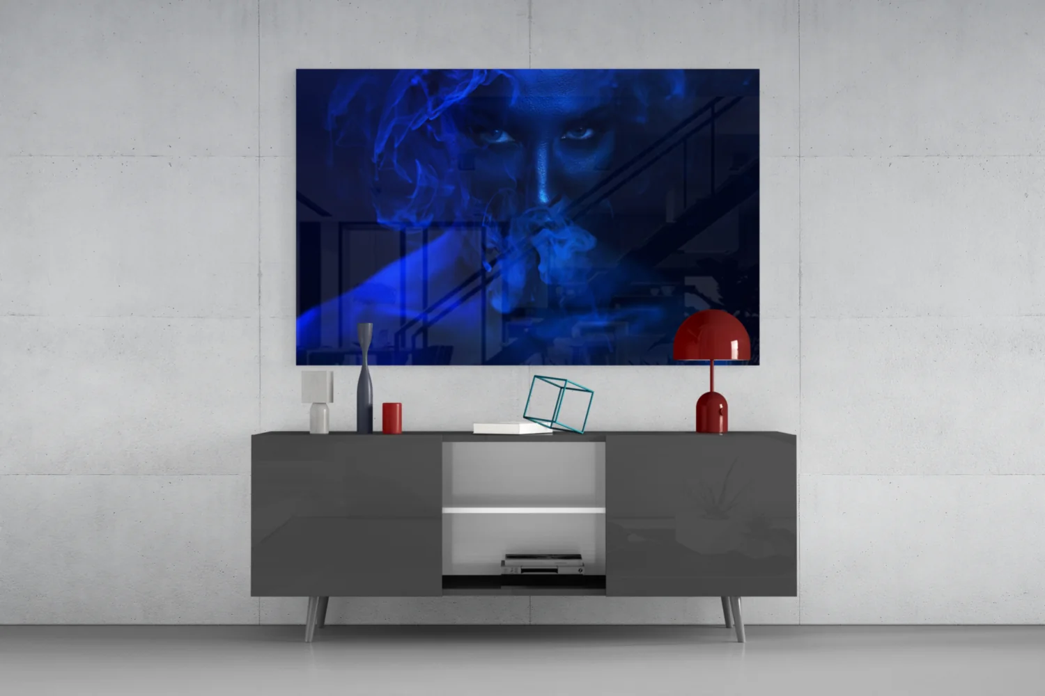 Smoke and Woman Glass Wall Art - Image 8