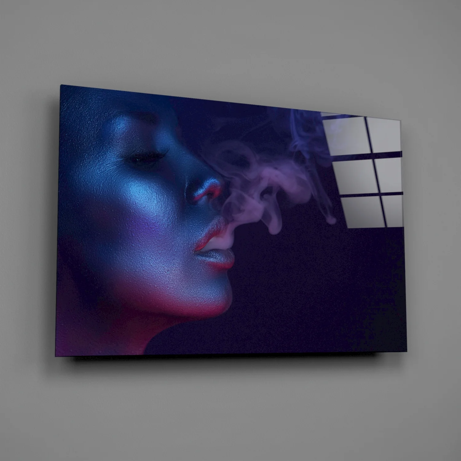 Smoke and Woman Glass Wall Art - Image 2