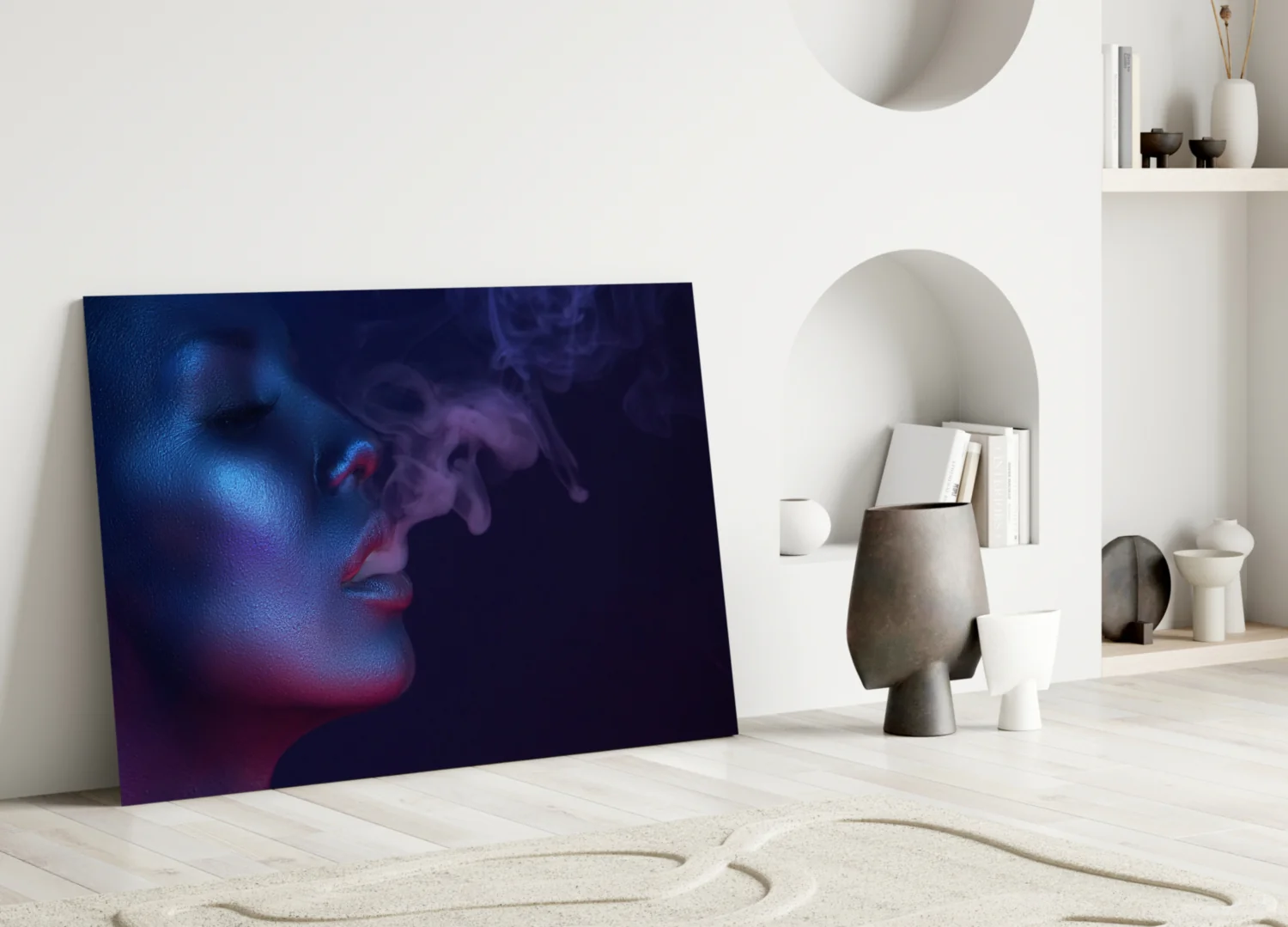 Smoke and Woman Glass Wall Art - Image 3