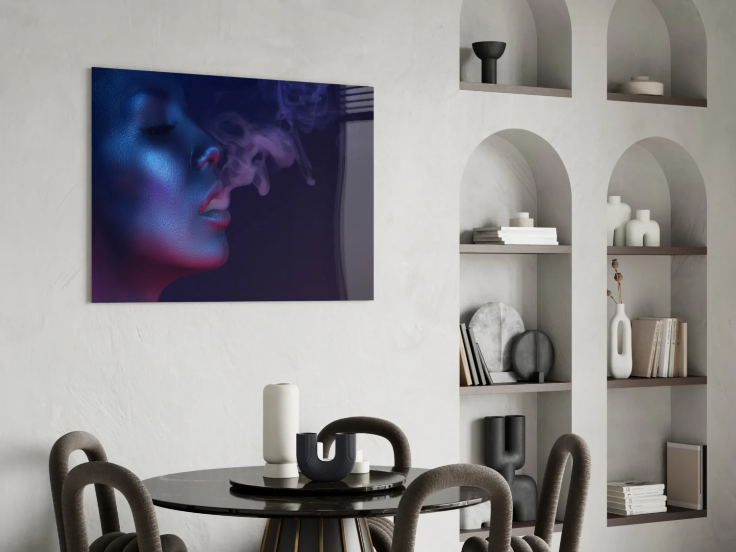 Smoke and Woman Glass Wall Art - Image 5