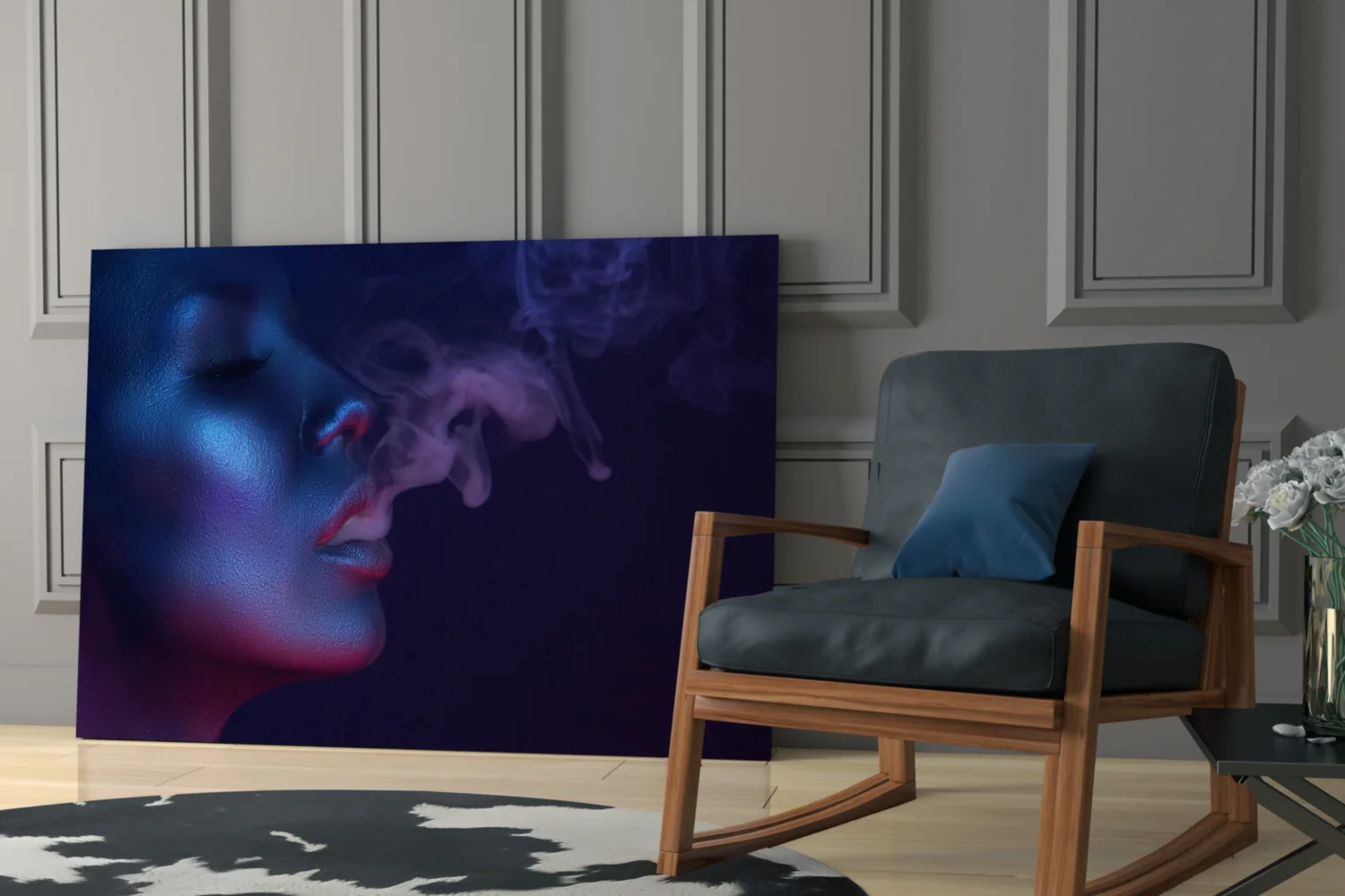 Smoke and Woman Glass Wall Art - Image 6