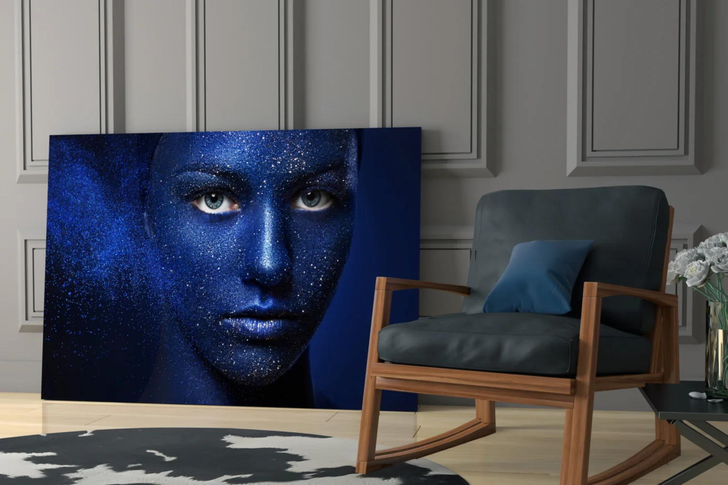 Woman Portrait 43 Glass Wall Art - Image 6