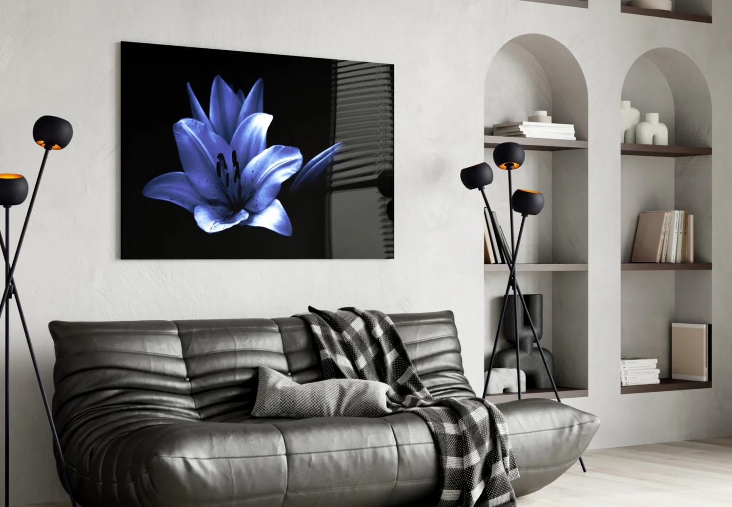Purple Flower Glass Wall Art - Image 4