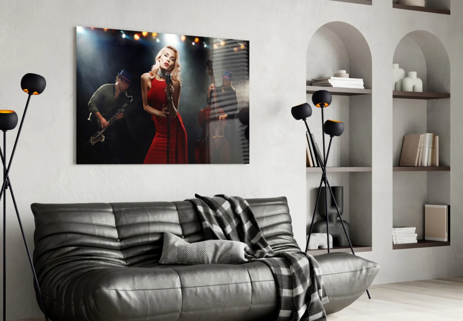 Female Musician Glass Wall Art - Image 4